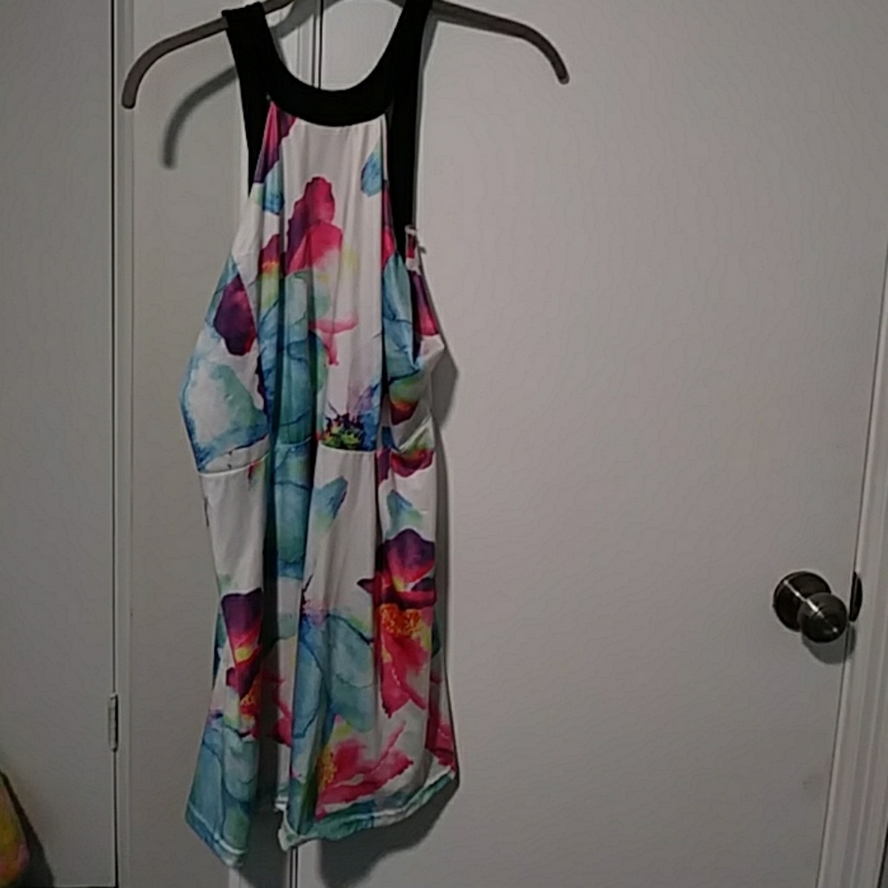 Pink and blue dress